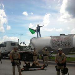 RNC 2012 action organized by Everglades Earth First! and the EF! J Collective... proof we don't just work in an office, folks!
