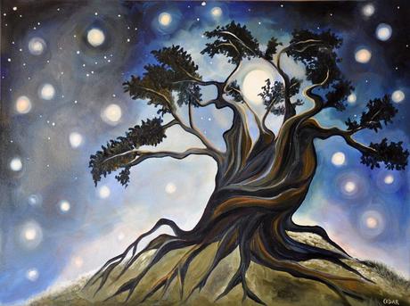3 New Oil Paintings: Tree of Life, Star Clouds & Fiery Colors