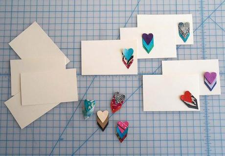 Chevron Heart Necklaces With Valentine Note Cards