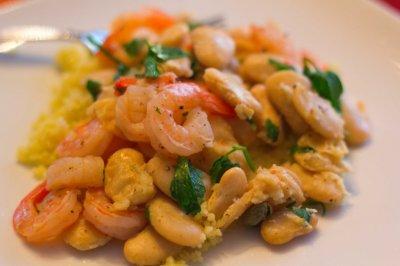 Shrimp with Butter Beans and Couscous