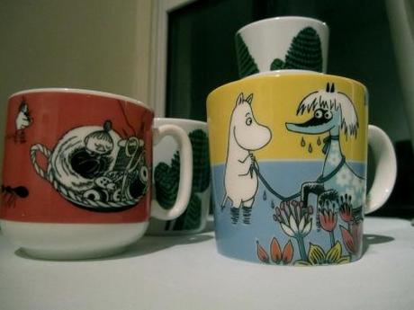 Arabia Moomin mugs, the one on the left was a gift from grandma.