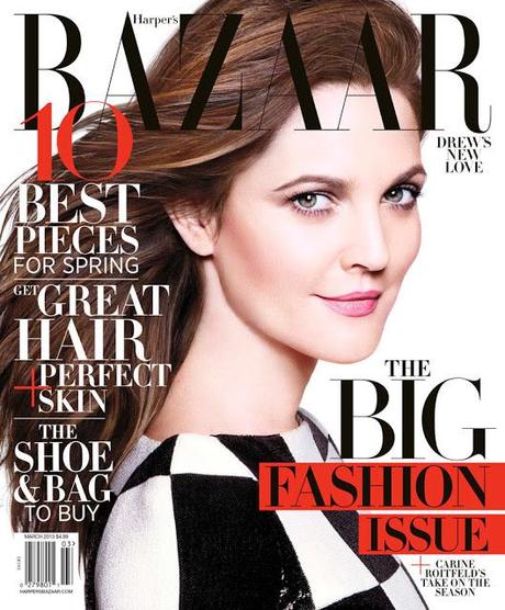 Drew Barrymore in Louis Vuitton for Harper’s Bazaar US March 2013 Cover