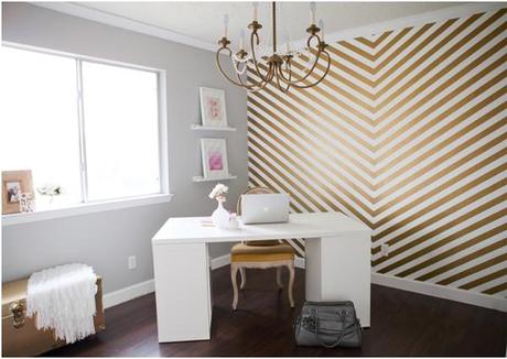 Polka Dots and Chevron Walls Gold Chevron Walls