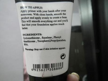 INCOLOR Absolute Primer Ingredinets of INCOLOR Absolute Primer