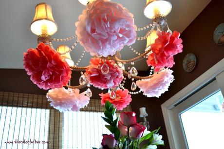 Happy Valentine’s Day! Pom Poms on the chandelier