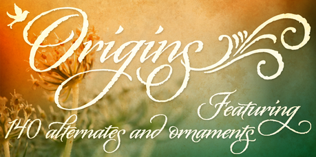 Calligraphy font Origins by Laura Worthington Calligraphy fonts by Laura Worthington, Origins font, calligraphy font, cursive font, script font, wedding font, hand lettered font, best selling font, Most Popular fonts of 2012, top selling font, fonts for invitations, fonts for weddings