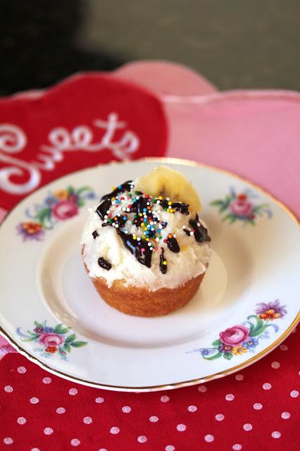 Banana Split Sundae Cupcakes