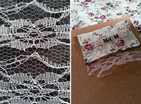 Mum sewing card and lace