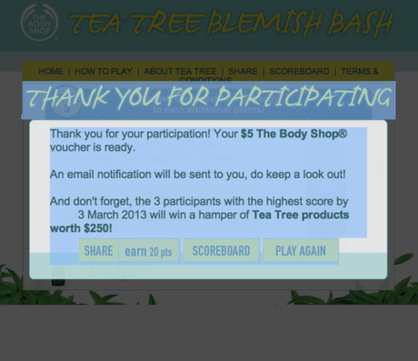 The Body Shop Blemish Bash game blemish bash 7