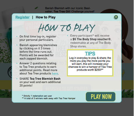 The Body Shop Blemish Bash game blemish bash 2
