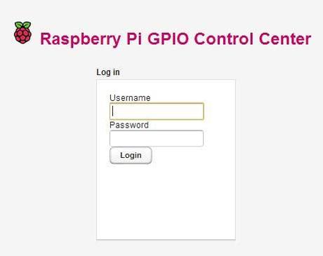 Raspberry Pi GPIO Control Center Raspberry Pi GPIO Control Center - Login Module