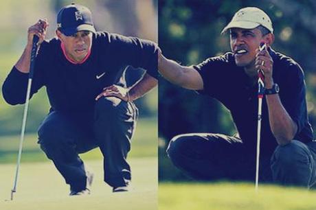 Tiger Woods and President Barack Obama