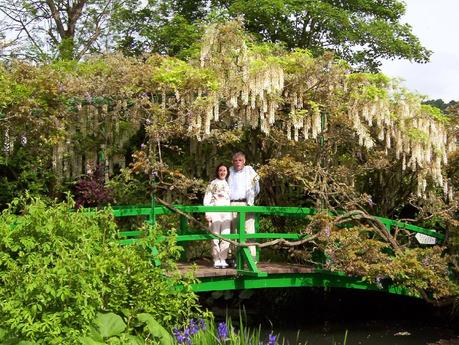 Jean & Bob on Water Lily Pond bridge - Giverny - France