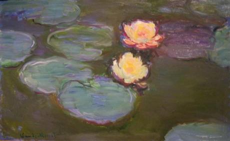 Claude Monet painting - titled - Nympheas - oil on canvas - Los Angles County Museum