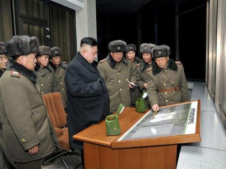 Kim Jong Un reviews planning for a live fire tactical artillery exercise conducted by KPA Unit #526 (Photo: Rodong Sinmun)