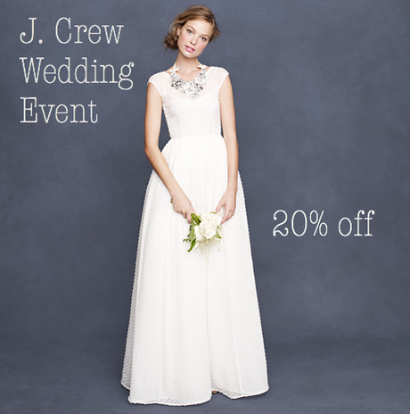 J. Crew One & Only Bridal Sale 20% Off bridal gown sale promo code deal j. crew wedding covet her closet fashion celebrity blog tutorial trends 2013