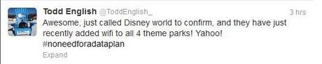 Todd confirms Disney has added wifi in all parks