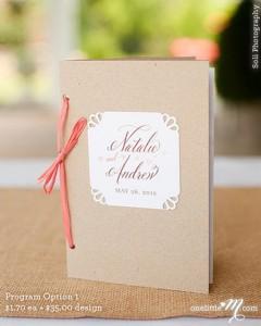 Wedding Invitation Design by “onelittlem” using Belluccia Calligraphy Font m_RusticSweetCoral-4b
