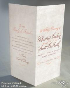 Wedding Invitation Design by “onelittlem” using Belluccia Calligraphy Font m_Rustic_8x9Program1