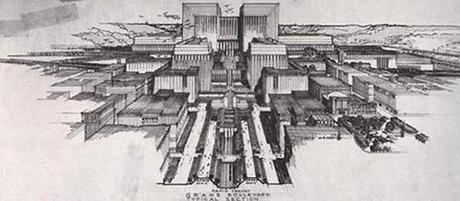 Lloyd Wright Civic Center Plan 1925