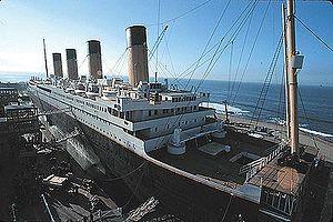 The reconstruction of the RMS Titanic. The blu...