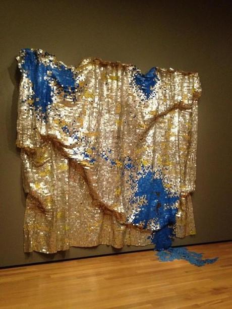 I don’t have the time to write much today — yet — so in... I don’t have the time to write much today — yet — so in the meantime, I bring you a work by El Anatsui, whose gorgeous textiles are currently being shown at the Brooklyn Museum.