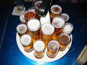 A Kranz (wreath) of Kölsch beer. A Kranz (wreath) of Kölsch beer.