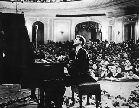 Van Cliburn performs in Moscow in 1958 (Courtesy of Van Cliburn Foundation)