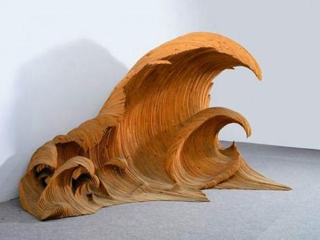 Glass and wood ocean waves by Mario Ceroli wave-6