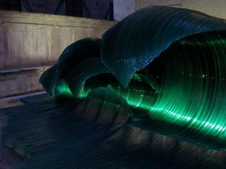 Glass and wood ocean waves by Mario Ceroli wave-3