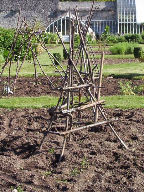 The Award-winning Gardens at Château de la Bourdaisière A garden trellis in the vetegable garden at Château de la Bourdaisière in France