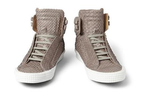 Jimmy Choo Albion Snakeskin-Effect Leather High Top Sneakers...