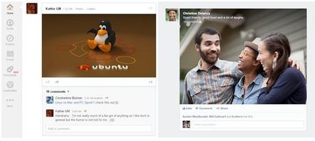 Facebook Unveils new News Feed Design, Looks More Like Google+ Google+ (left) and Facebook (right). Anybody seeing a pattern here?
