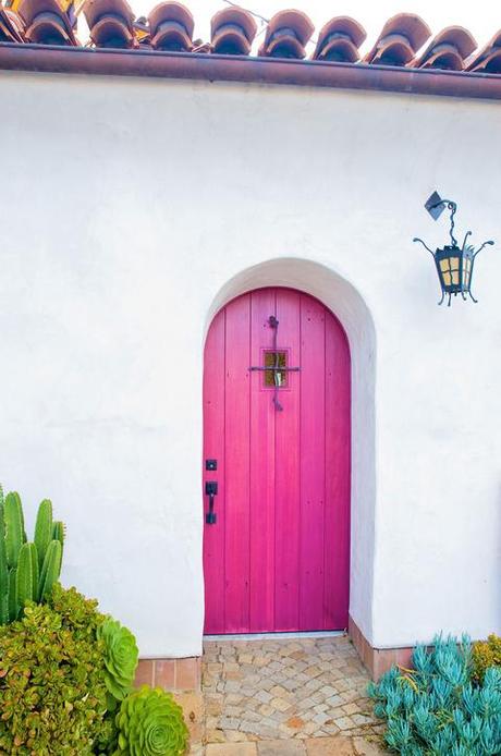 Pink Spanish style door.