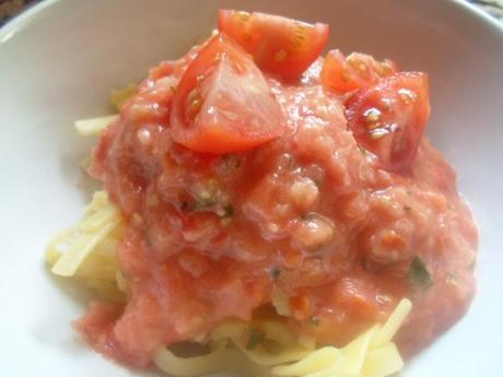 Raw Grape Tomato Pasta Sauce Image