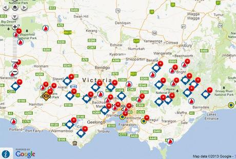 cfa map showing fires in victoria