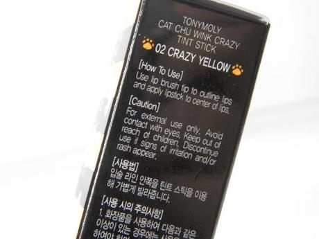 Review: Tony Moly Cat Chu Wink Crazy Tint Stick 02 Yellow + FOTD