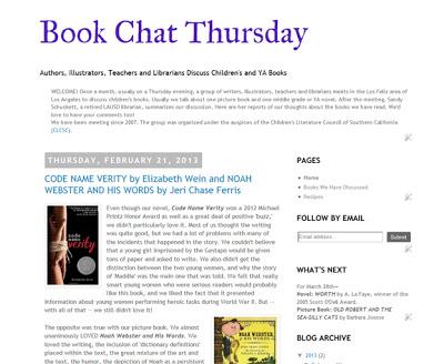 BOOK CHAT THURSDAY: Authors, Illustrators, Teachers and Librarians Discuss Books