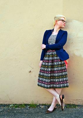 Pattern Mixing, seattle, street style, fleur d'elise, neon, South American, full skirt, cat eye glasses
