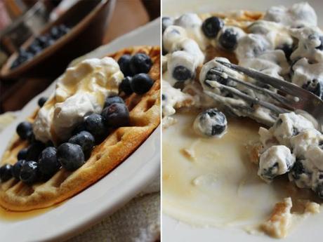Meyer Lemon Waffles Before and After