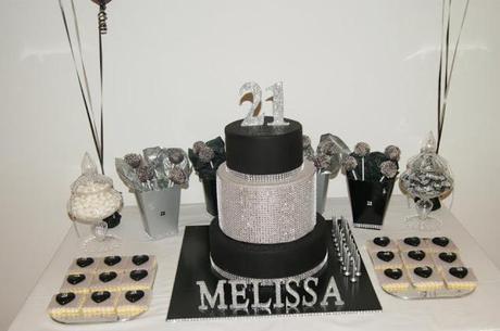 A Black and Silver Themed 21st Birthday by Cakes Mary Makes