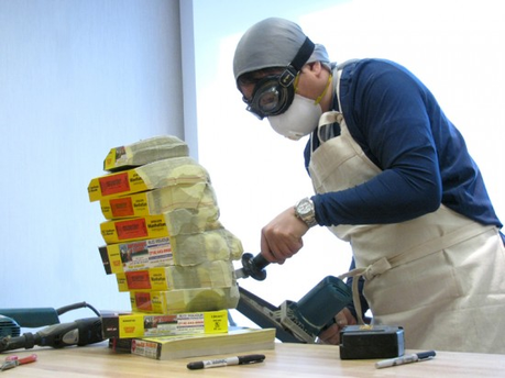 The amazing book carvings of Long Bin Chen work in progress