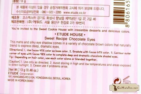 Etude House Sweet Recipe Chocolate Eyes Review