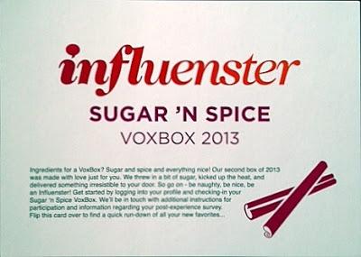 Influenster Sugar N' Spice VoxBox 2013