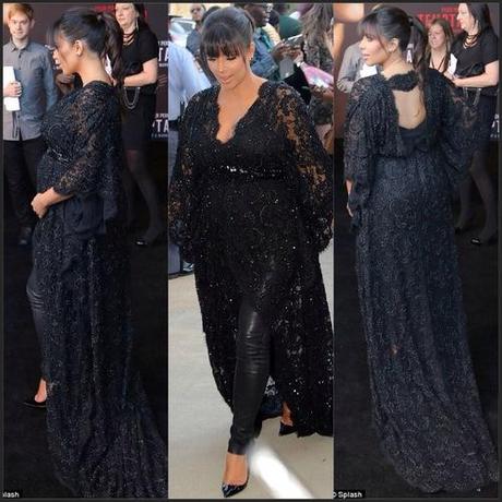 Kim Kardashian in all Black lace maternity clothing
It’s...