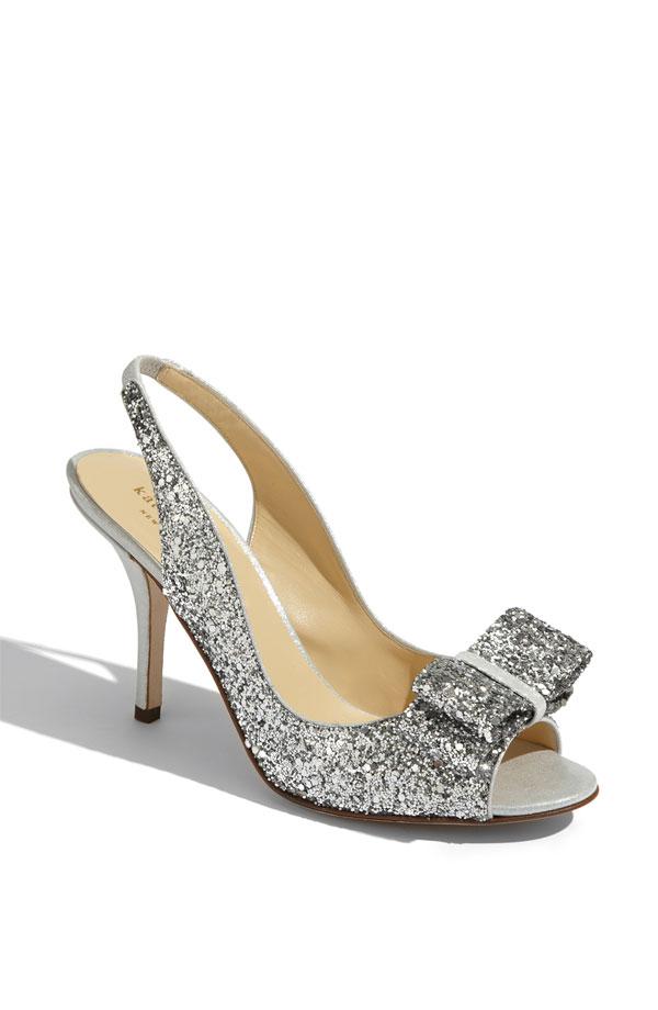 kate spade new york 'charm' slingback pump, kate spade glitter charm, kate spade wedding shoe