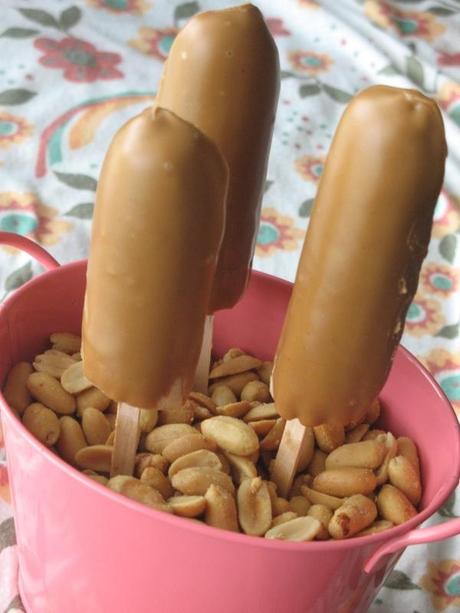 Peanut Butter Chocolate Dipped Banana Pops