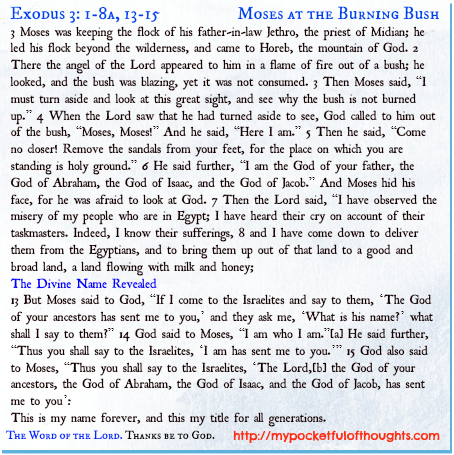 [Word of God] Moses at the Burning Bush