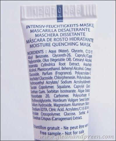 Thalgo Moisture Quenching Mask Ingredients
