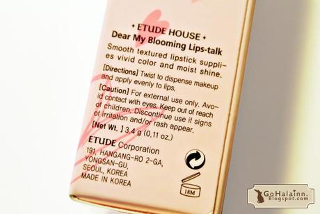 Etude House Dear My Blooming Lips-Talk RD302 Review